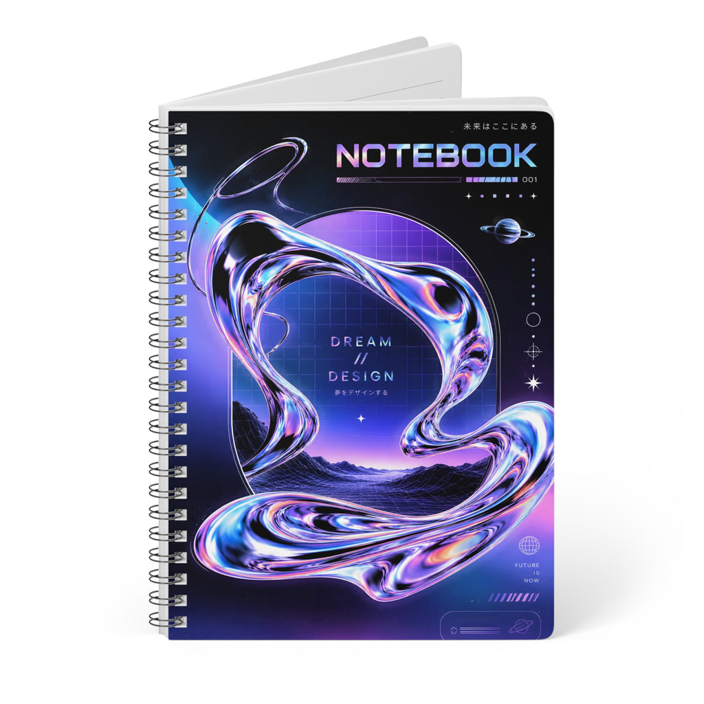 A5 Spiral Notebook — Futuristic Dream Design "NOTEBOOK"