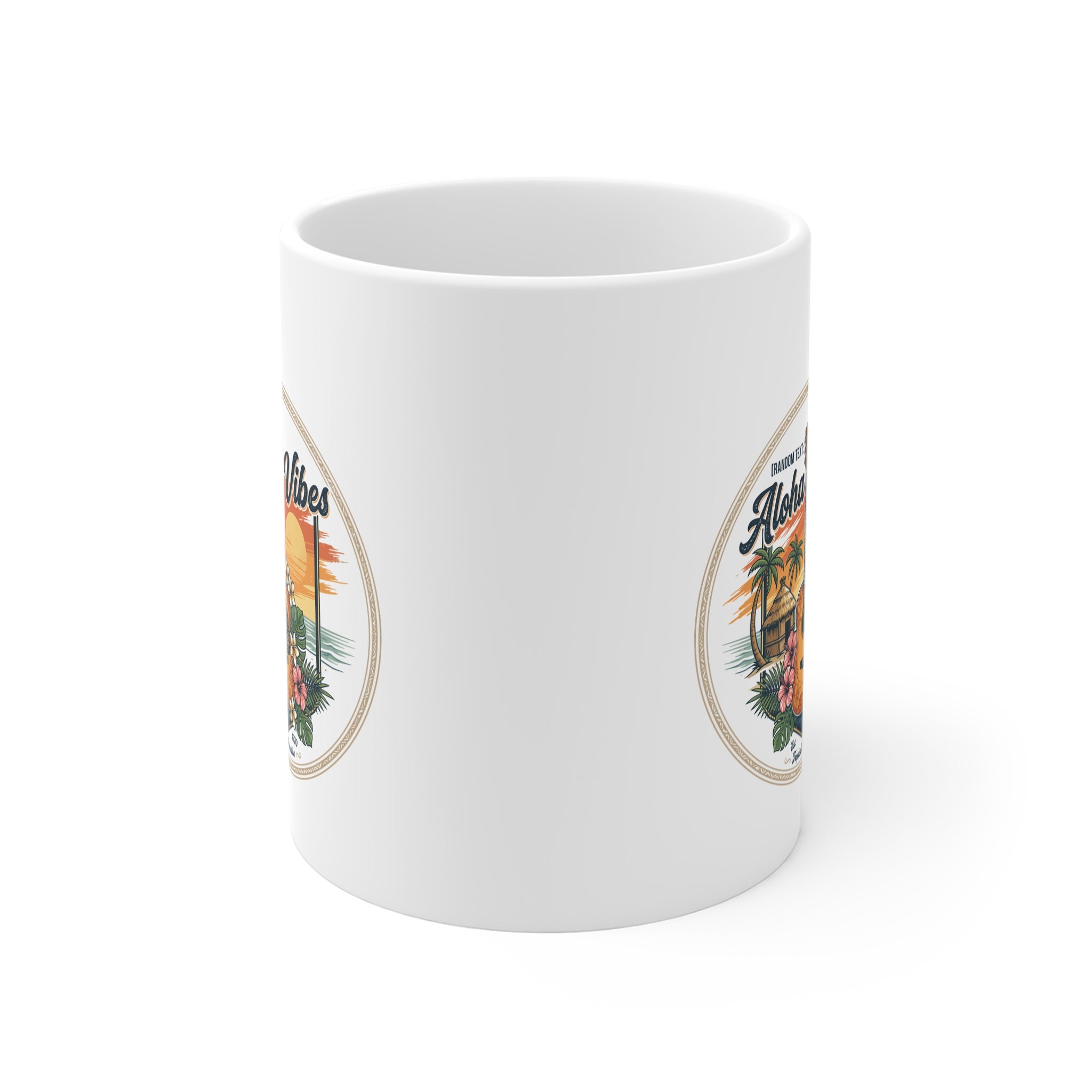 Aloha Vibes Mug — Tropical Guitar Sunset Coffee Cup