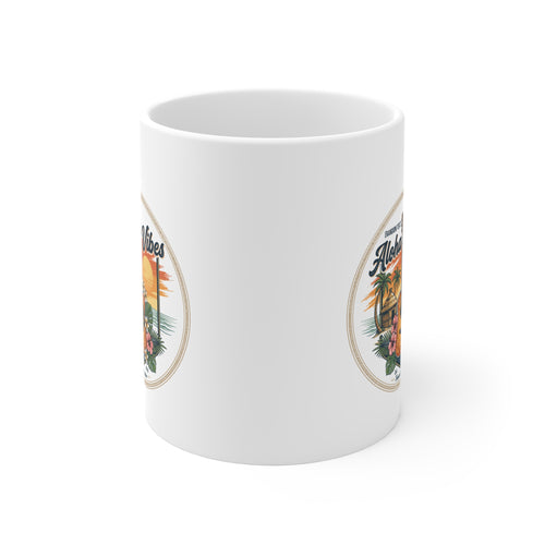 Aloha Vibes Mug — Tropical Guitar Sunset Coffee Cup