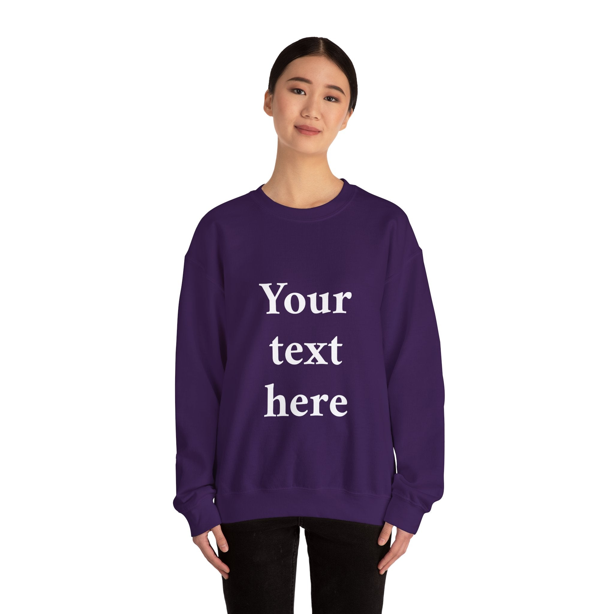 Custom Text Crewneck Sweatshirt — Personalized Minimalist Sweatshirt