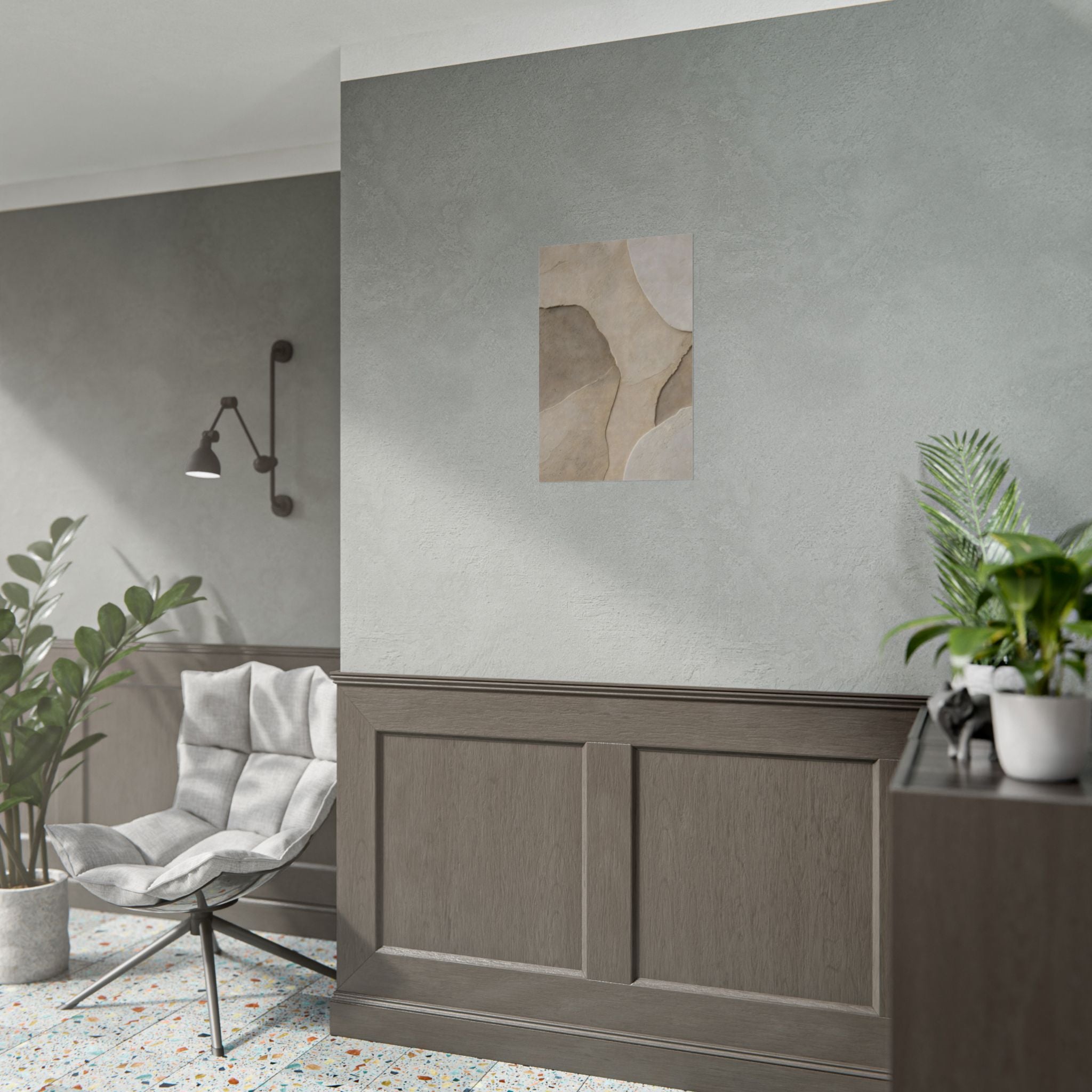Abstract Neutral Texture Rolled Poster — Earth Tone Minimal Wall Art