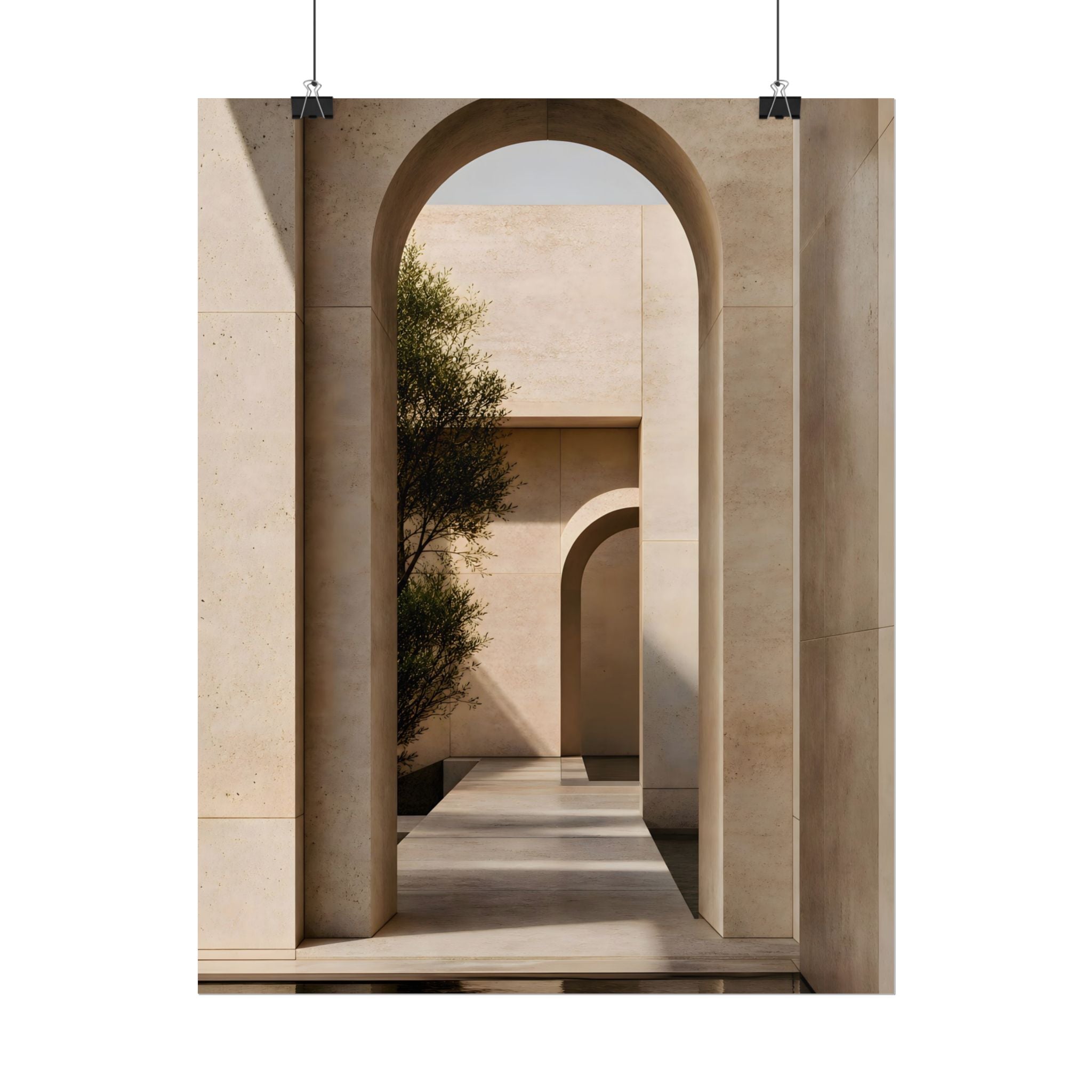 Minimalist Architectural Poster — Neutral Archway Wall Art (Rolled Poster)