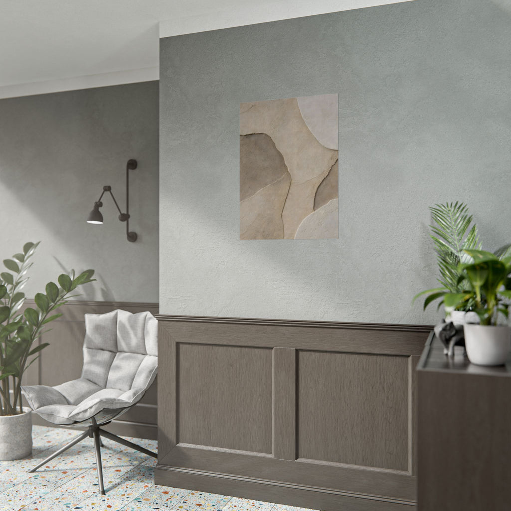 Abstract Neutral Texture Rolled Poster — Earth Tone Minimal Wall Art
