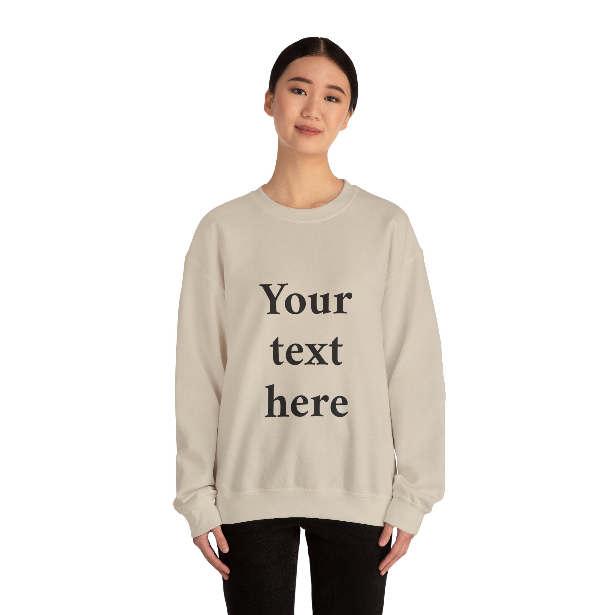 Custom Text Crewneck Sweatshirt — Personalized Minimalist Sweatshirt