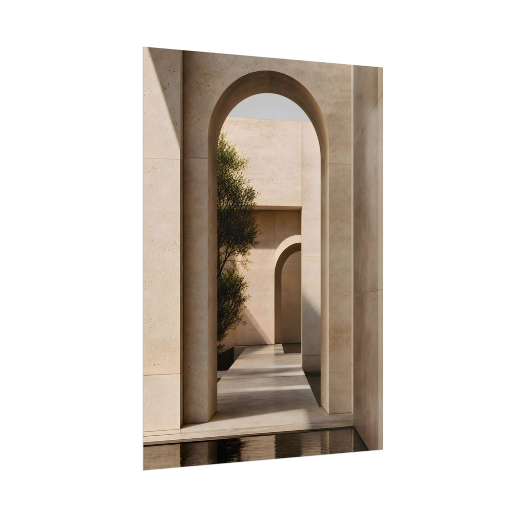 Minimalist Architectural Poster — Neutral Archway Wall Art (Rolled Poster)