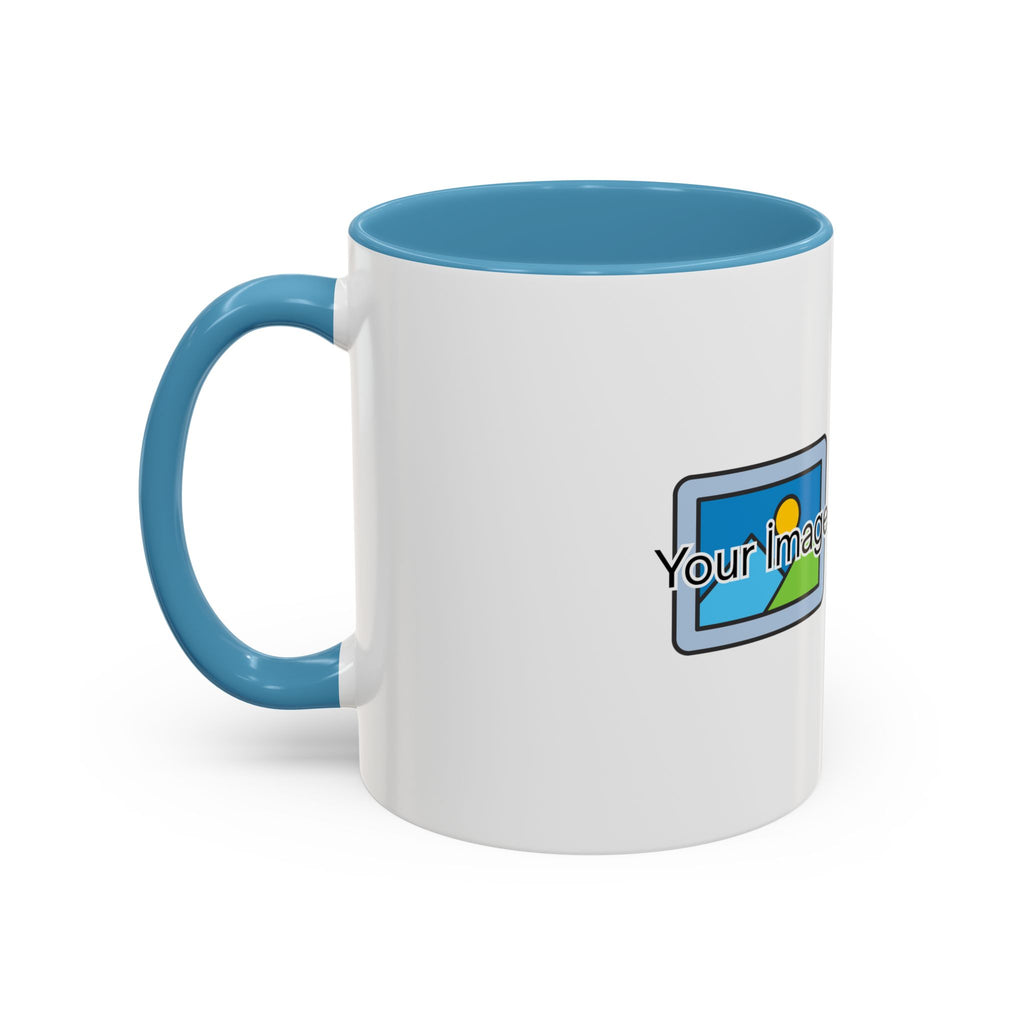 Personalized Accent Coffee Mug - Custom Text & Image, 11oz/15oz