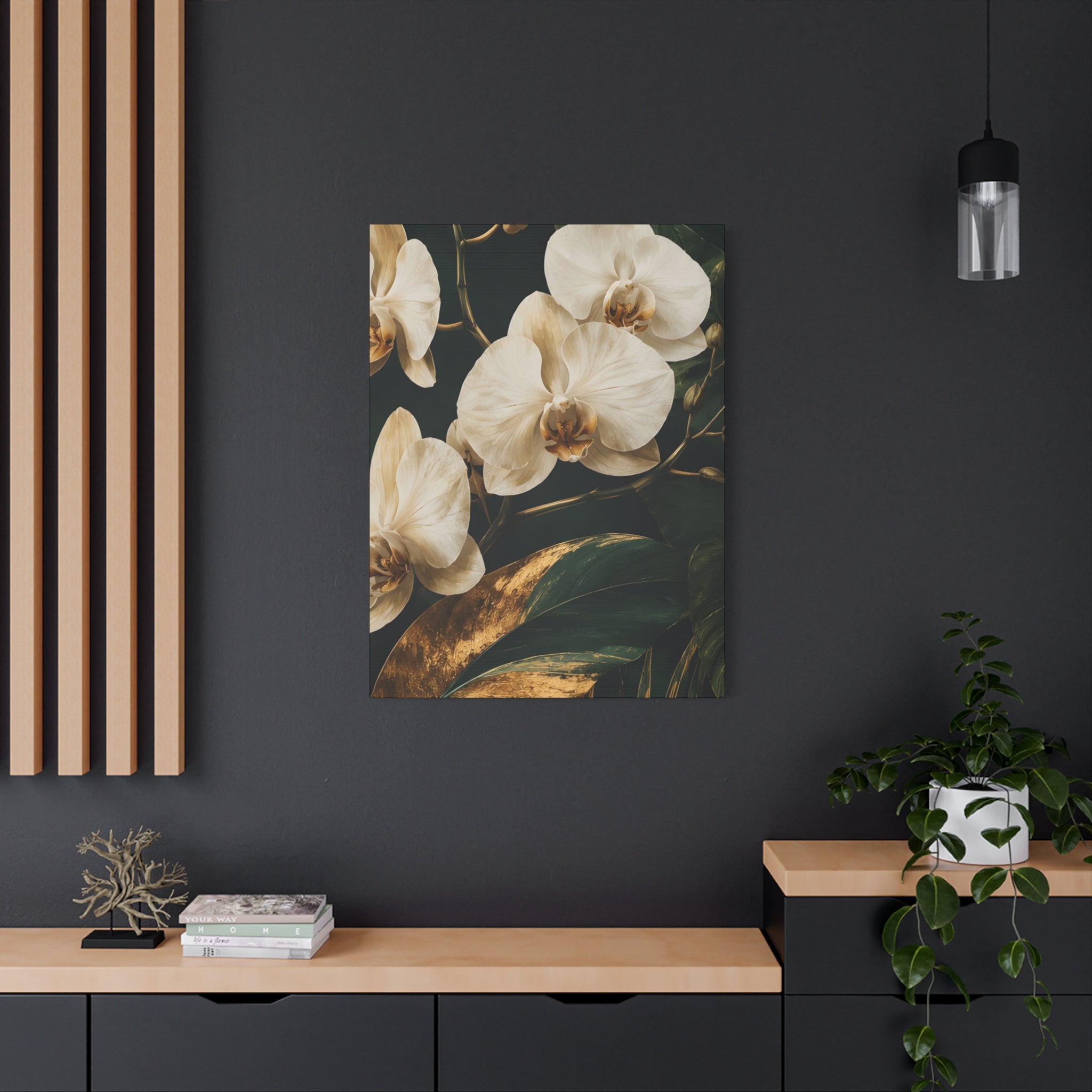 Orchid Botanical Matte Canvas Print — Stretched 1.25"