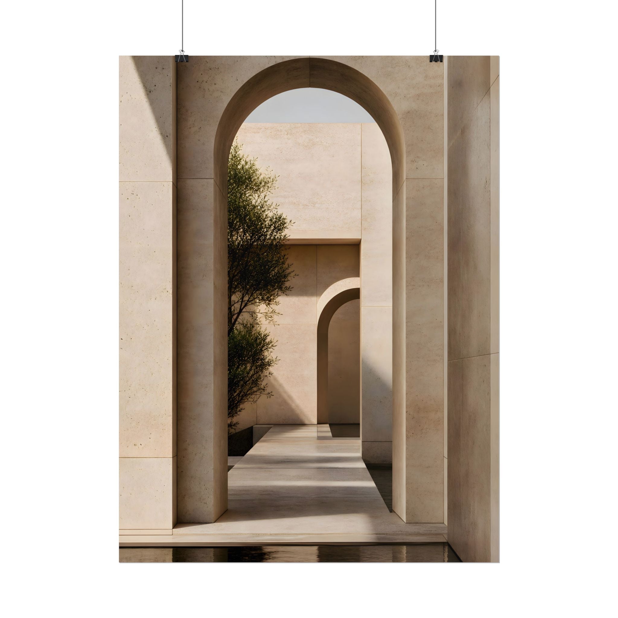 Minimalist Architectural Poster — Neutral Archway Wall Art (Rolled Poster)