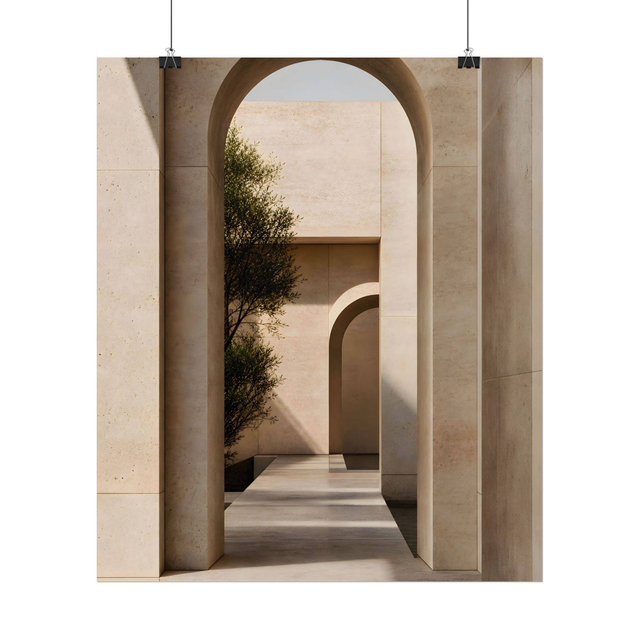 Minimalist Architectural Poster — Neutral Archway Wall Art (Rolled Poster)