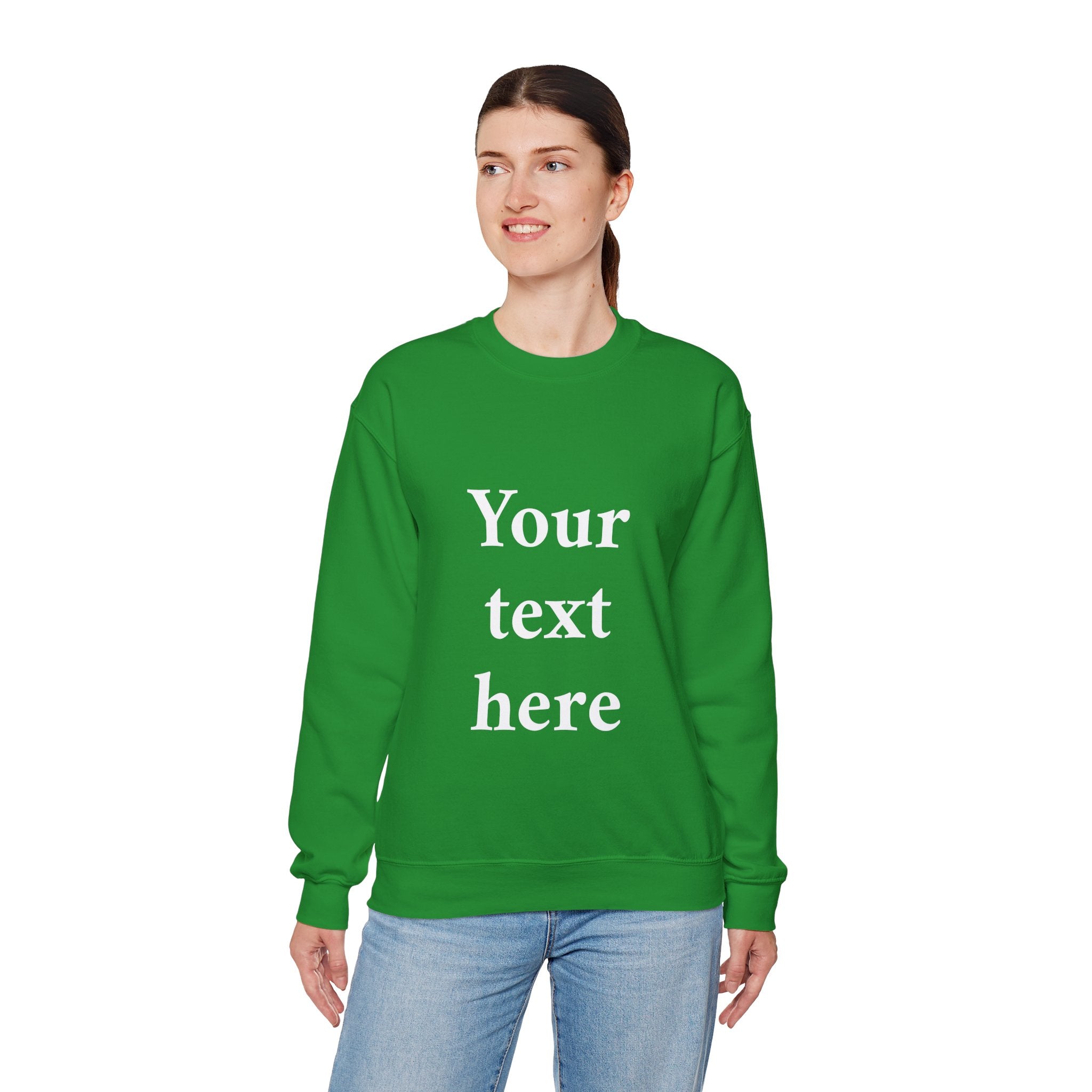 Custom Text Crewneck Sweatshirt — Personalized Minimalist Sweatshirt