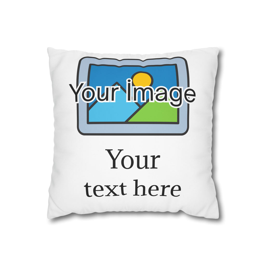Personalized Photo & Text Throw Pillow Cover