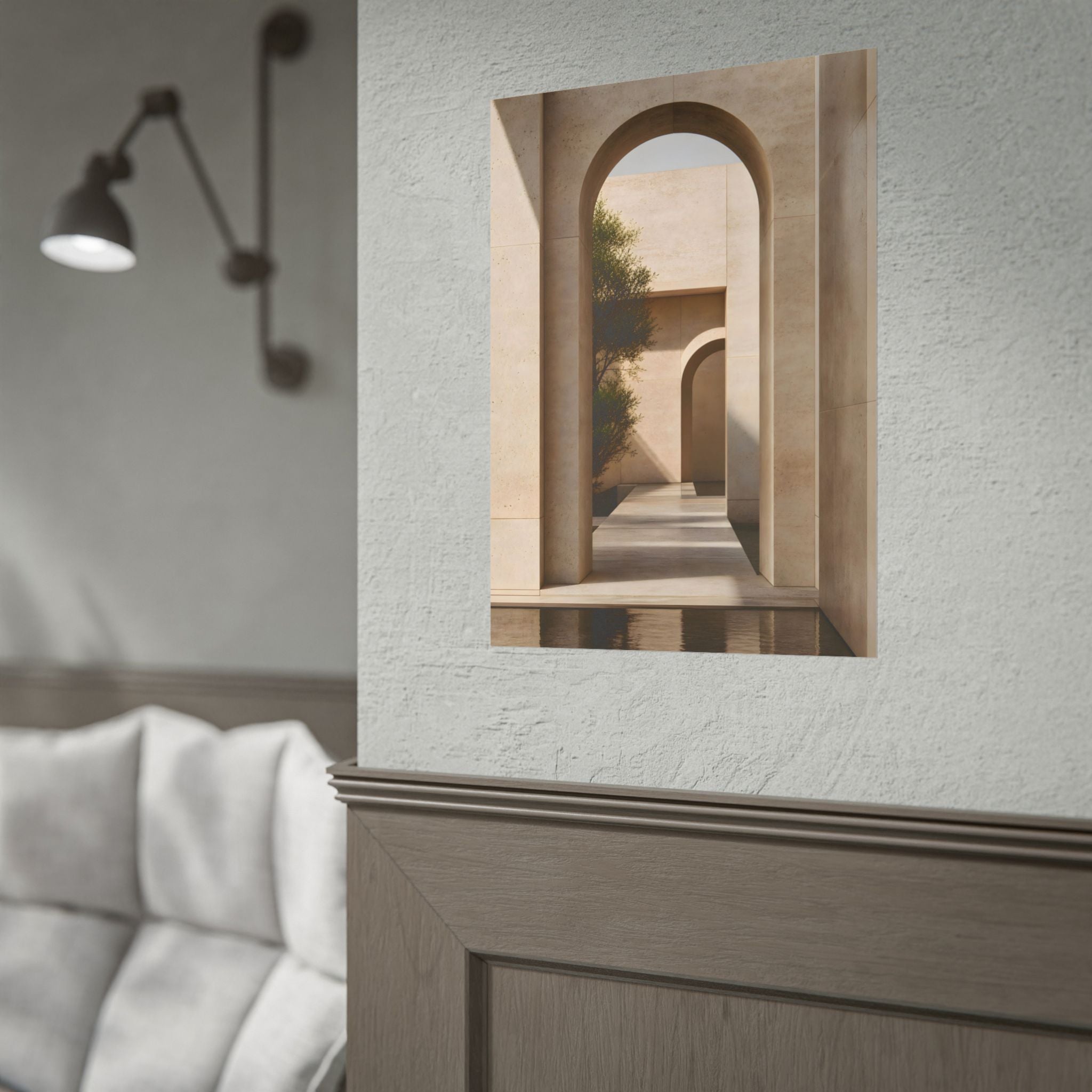 Minimalist Architectural Poster — Neutral Archway Wall Art (Rolled Poster)