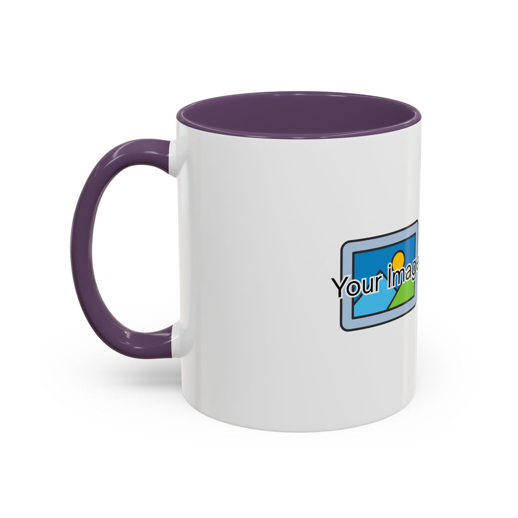 Personalized Accent Coffee Mug - Custom Text & Image, 11oz/15oz