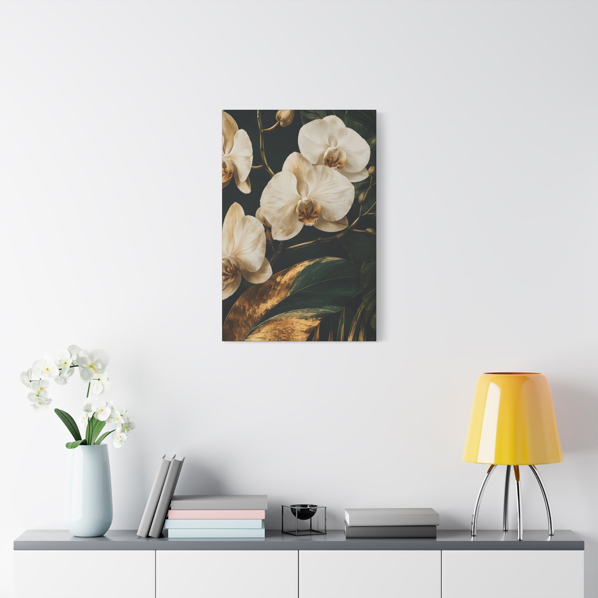 Orchid Botanical Matte Canvas Print — Stretched 1.25"