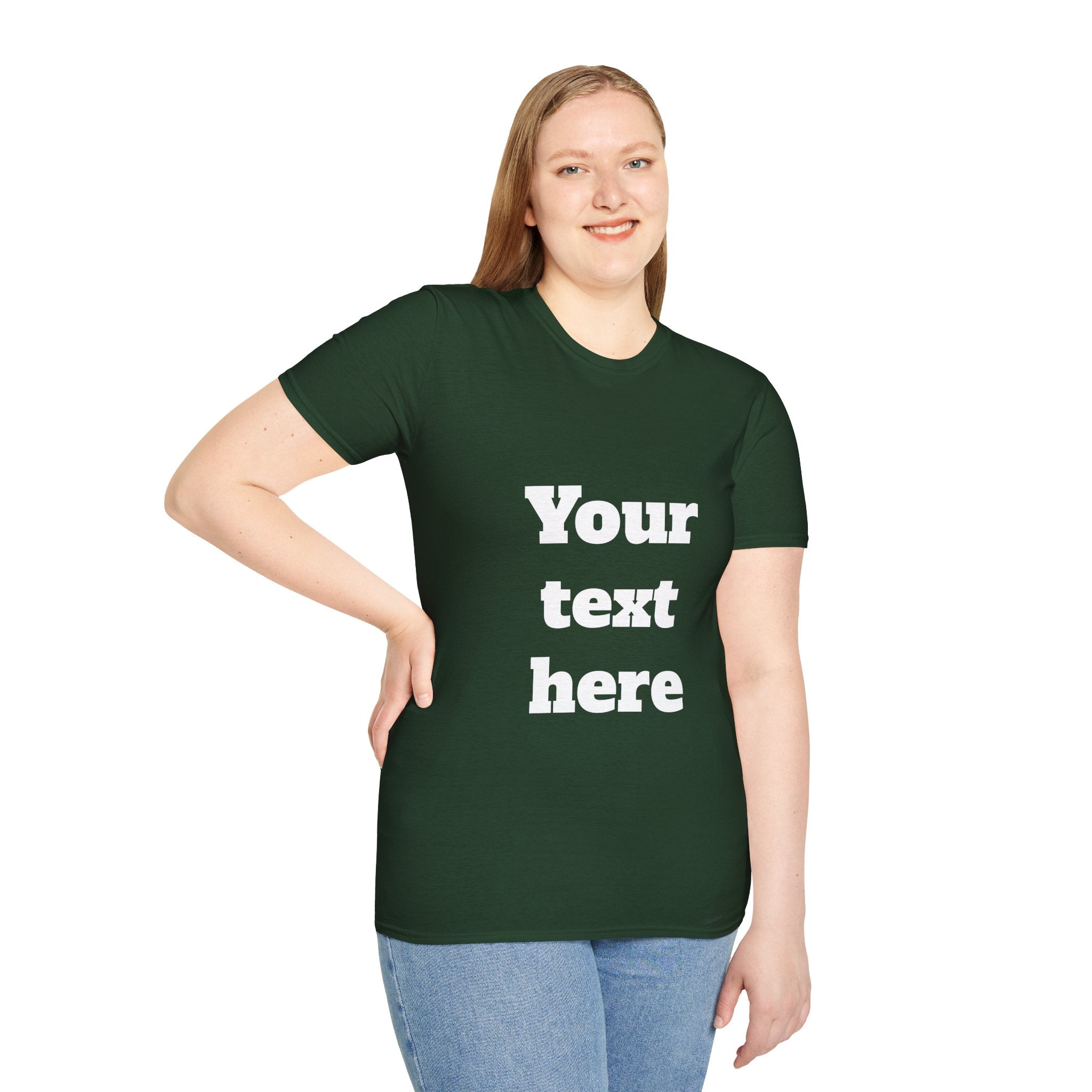 Custom Text T-Shirt — Personalized "Your Text Here" Graphic Tee