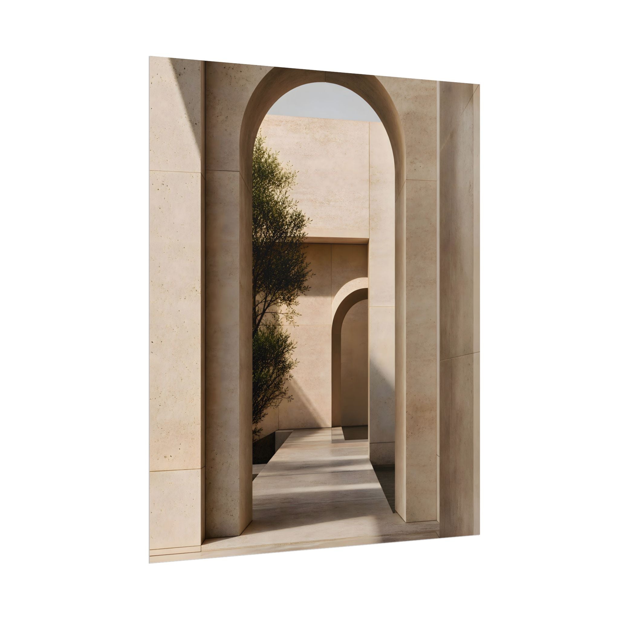 Minimalist Architectural Poster — Neutral Archway Wall Art (Rolled Poster)