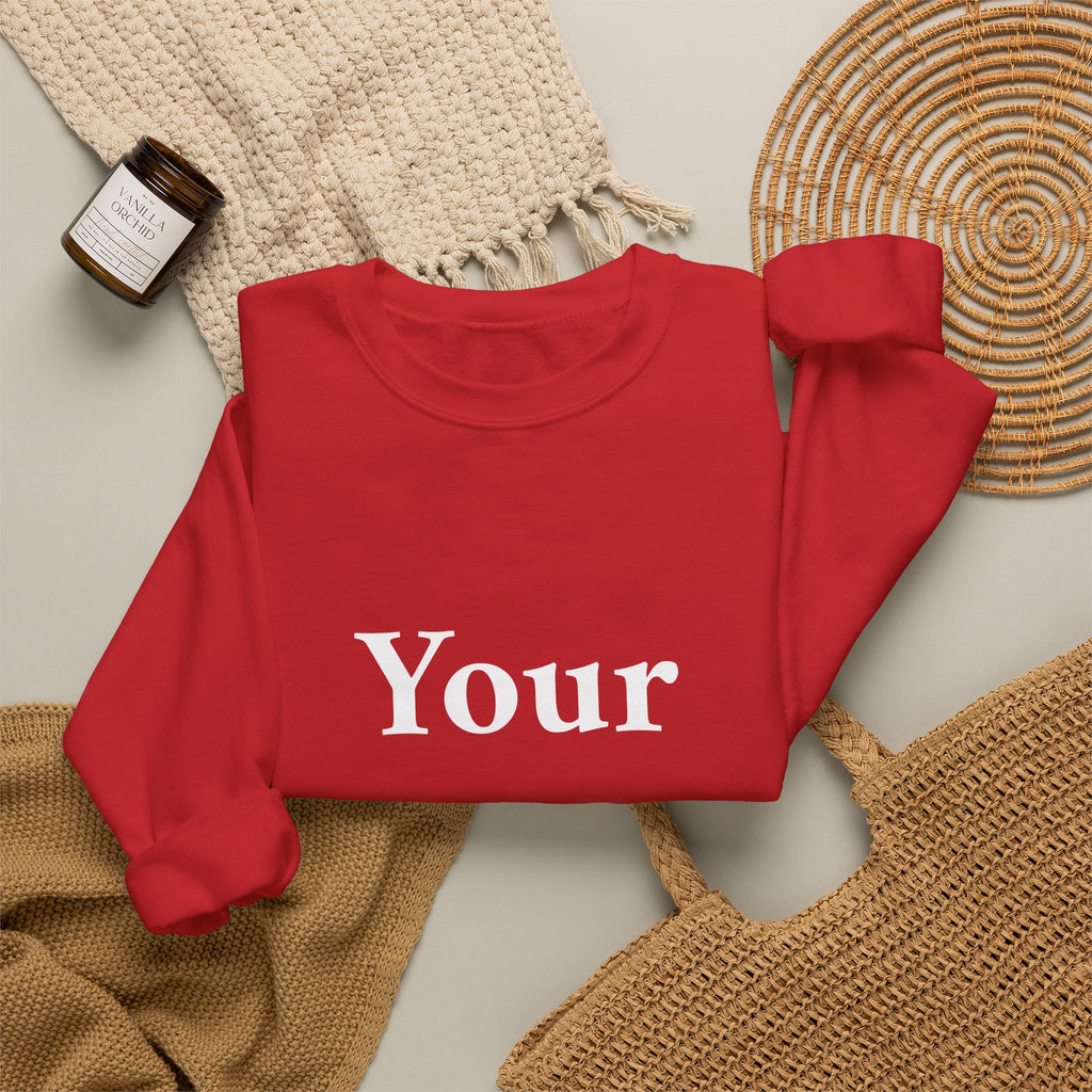 Custom Text Crewneck Sweatshirt — Personalized Minimalist Sweatshirt