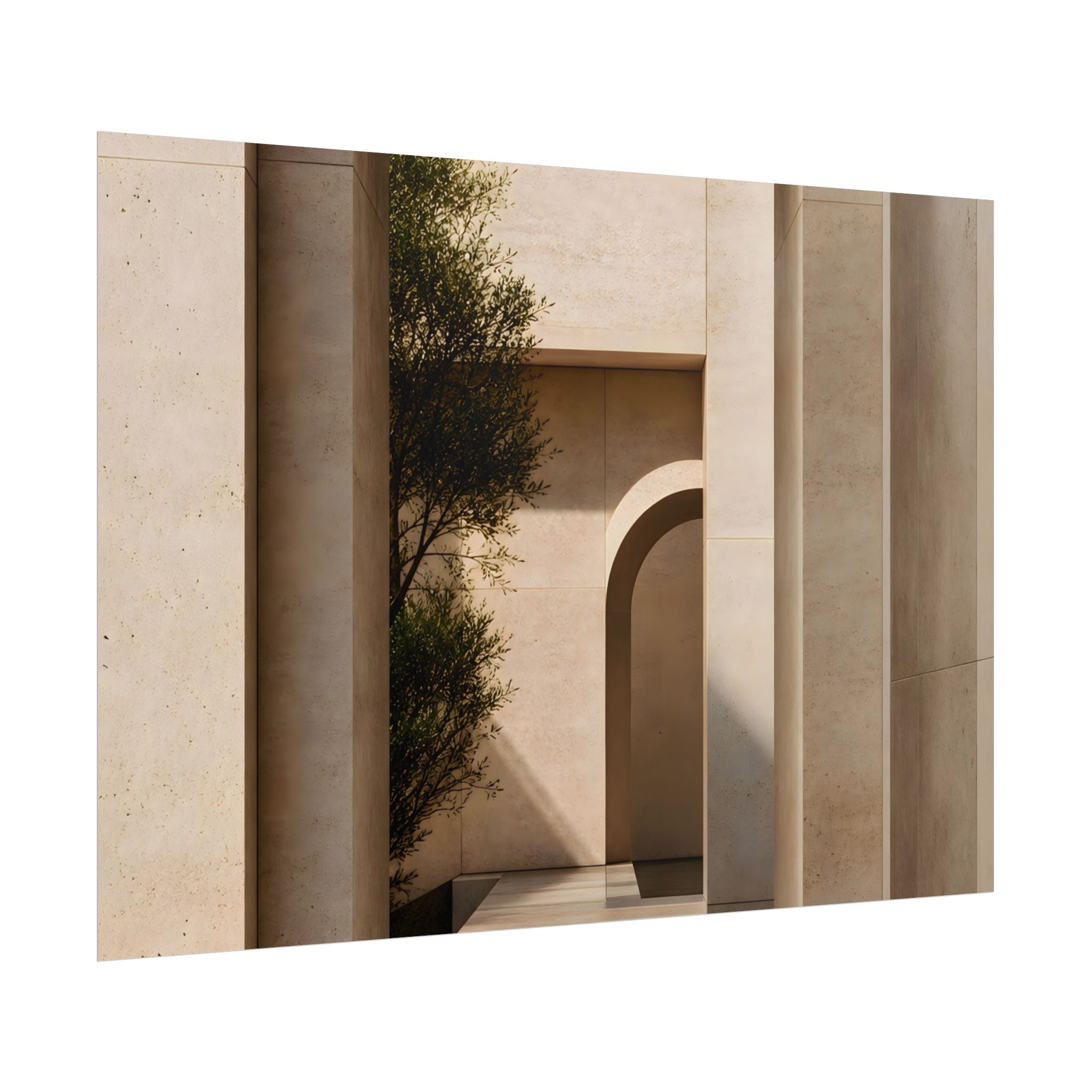 Minimalist Architectural Poster — Neutral Archway Wall Art (Rolled Poster)