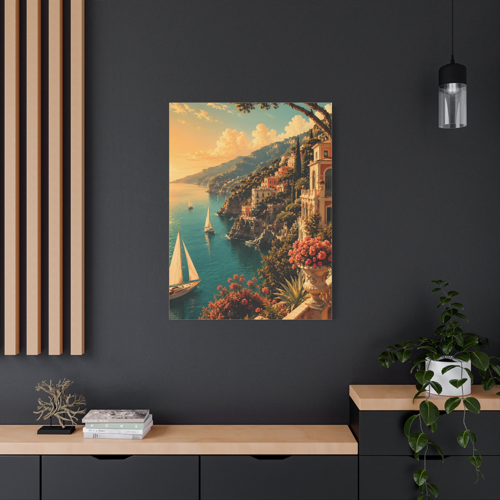 Mediterranean Coastal Sunset Matte Canvas