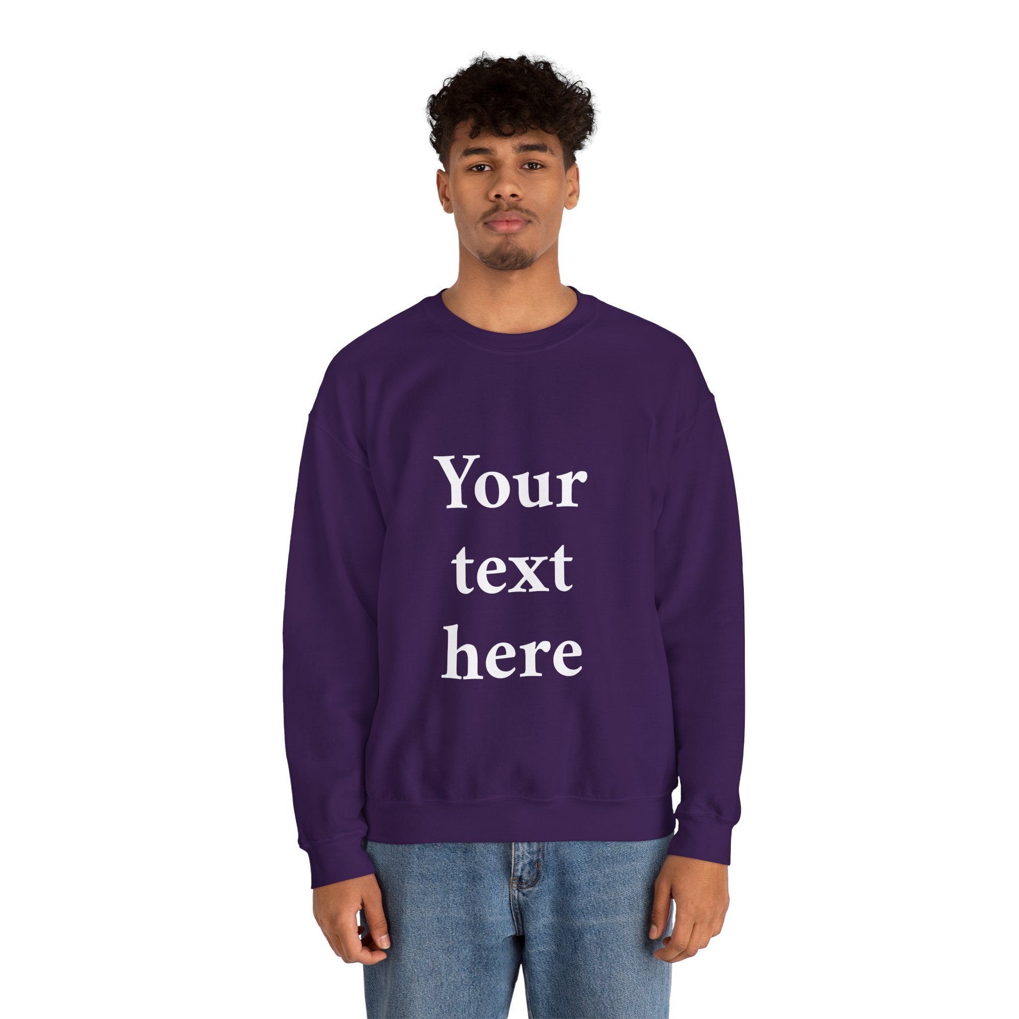 Custom Text Crewneck Sweatshirt — Personalized Minimalist Sweatshirt