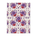 Floral Fleece Blanket — Purple & Red Vintage Blossom Throw