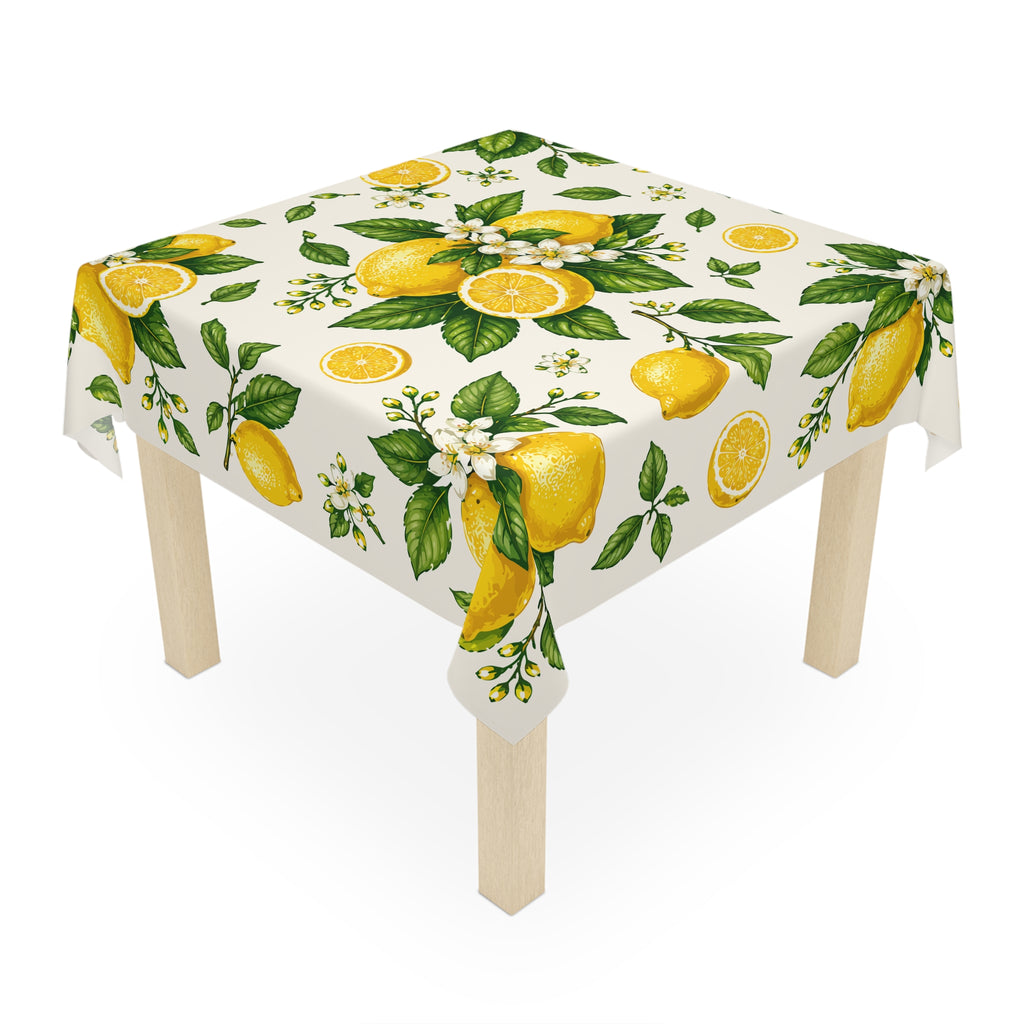 Lemon Grove Tablecloth — Bright Citrus Floral Table Linen