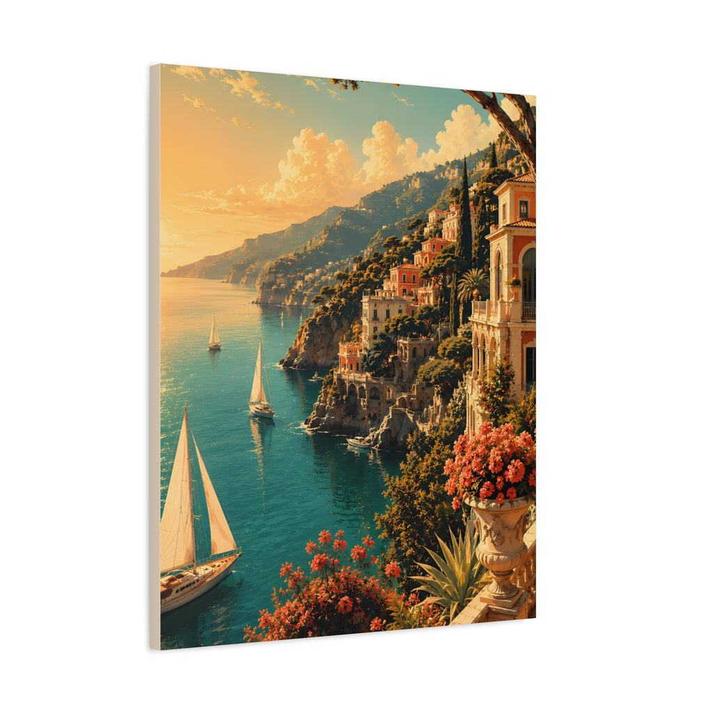 Mediterranean Coastal Sunset Matte Canvas