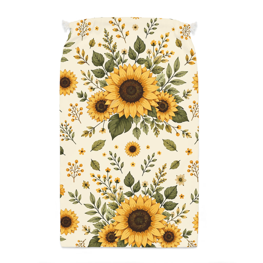 Sunflower Drawstring Gift Sack – Floral Harvest Favor Bag