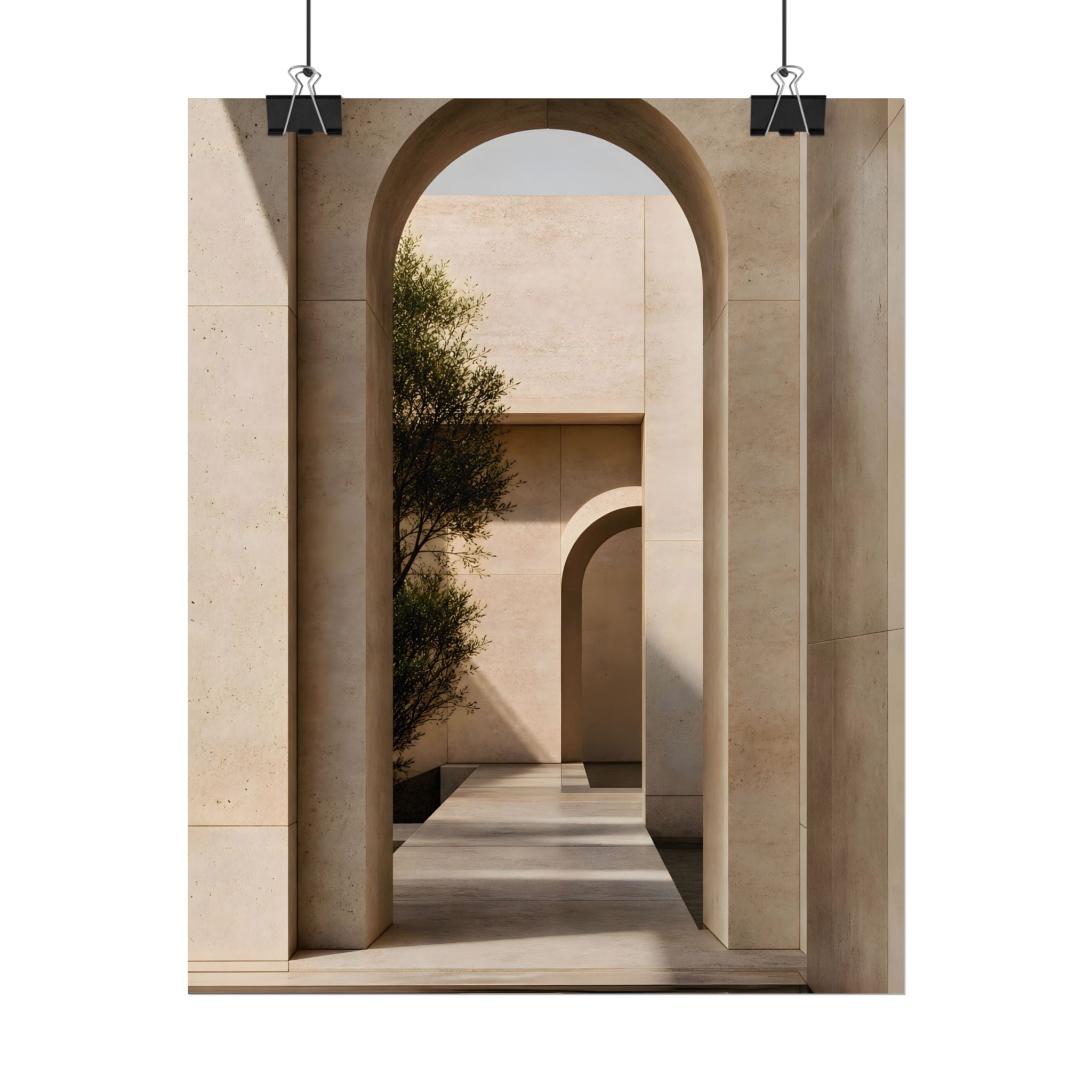 Minimalist Architectural Poster — Neutral Archway Wall Art (Rolled Poster)