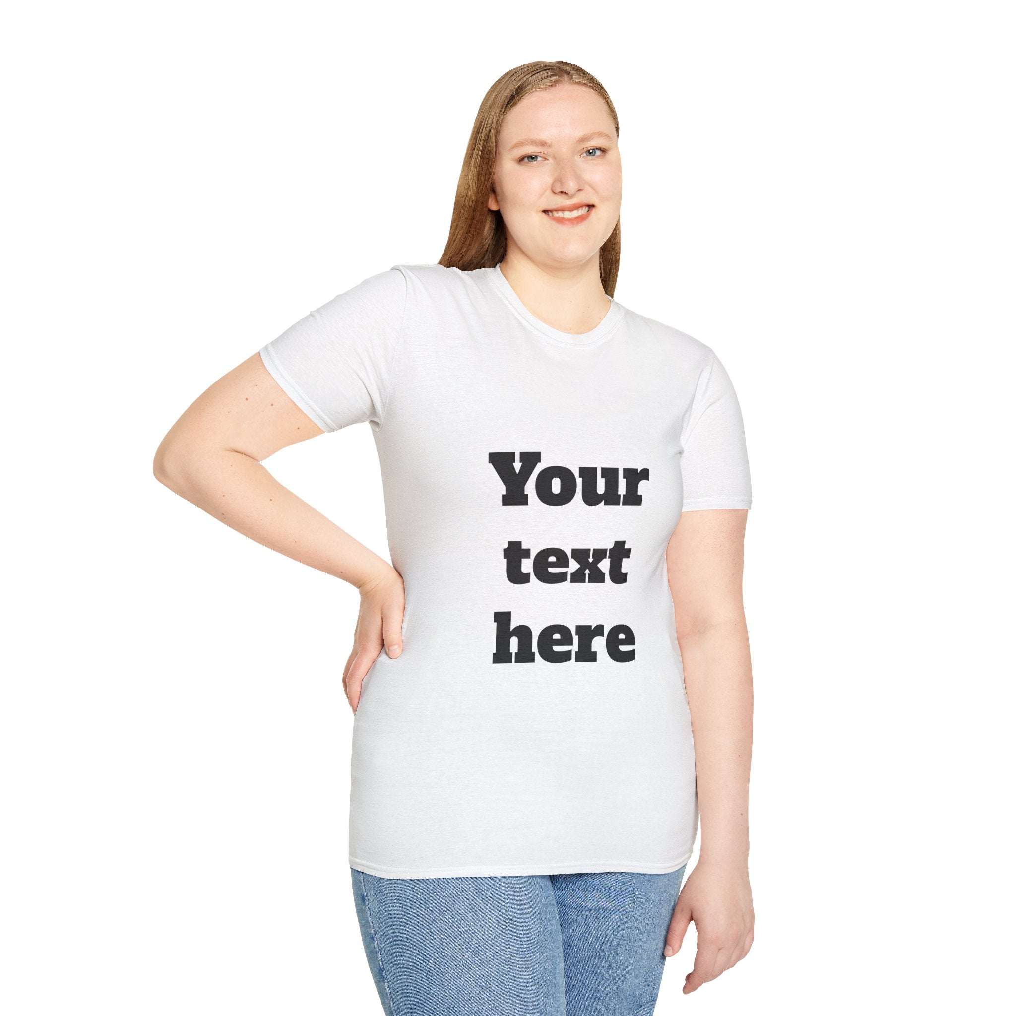 Custom Text T-Shirt — Personalized "Your Text Here" Graphic Tee