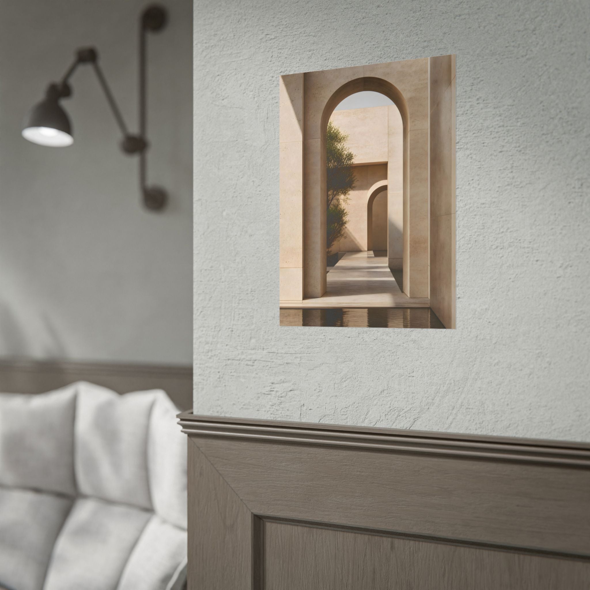 Minimalist Architectural Poster — Neutral Archway Wall Art (Rolled Poster)