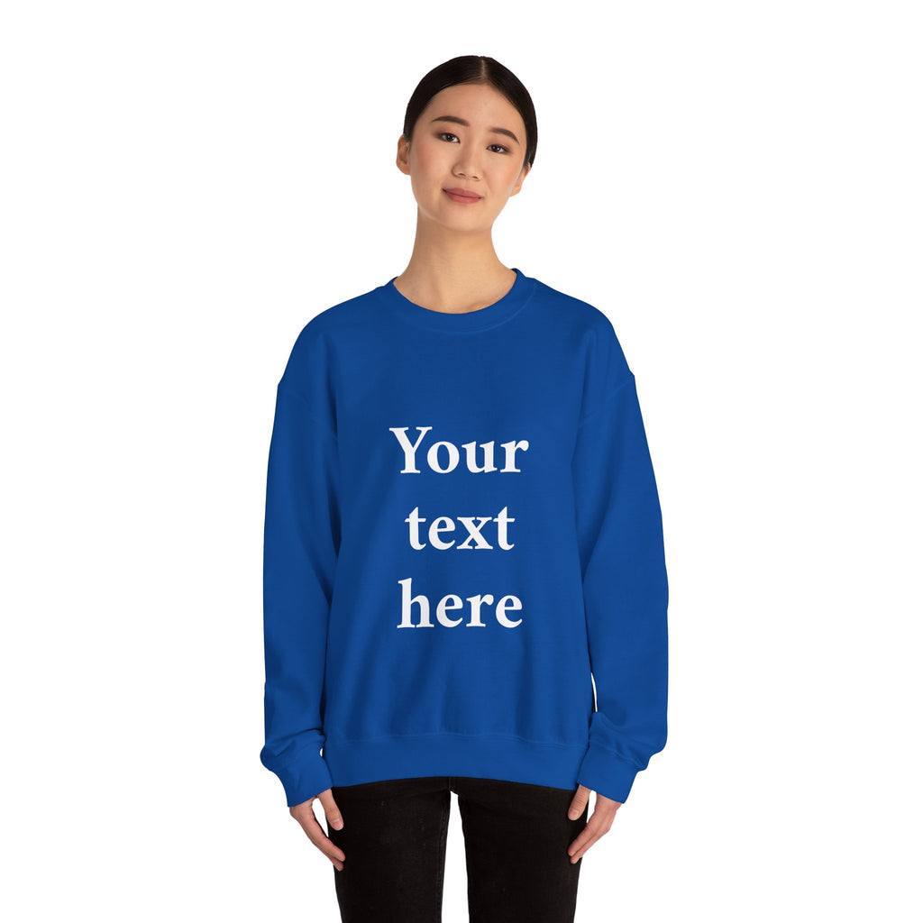 Custom Text Crewneck Sweatshirt — Personalized Minimalist Sweatshirt