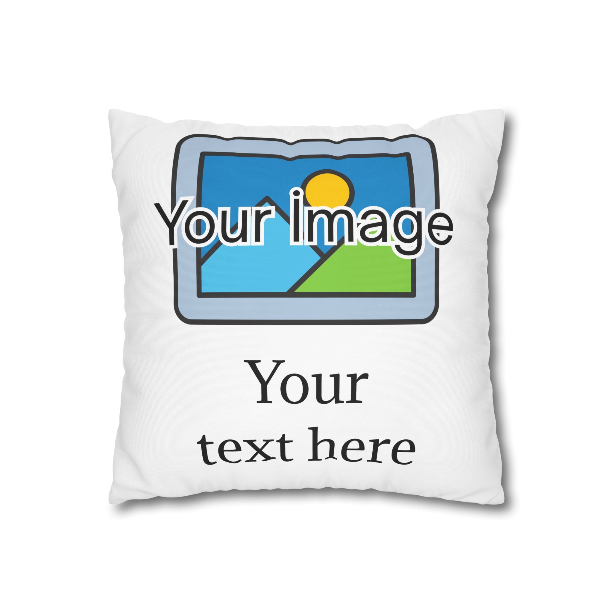 Personalized Photo & Text Throw Pillow Cover
