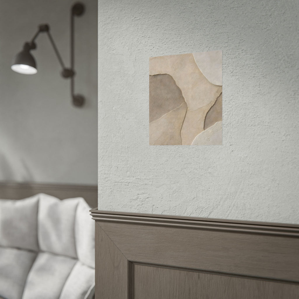 Abstract Neutral Texture Rolled Poster — Earth Tone Minimal Wall Art