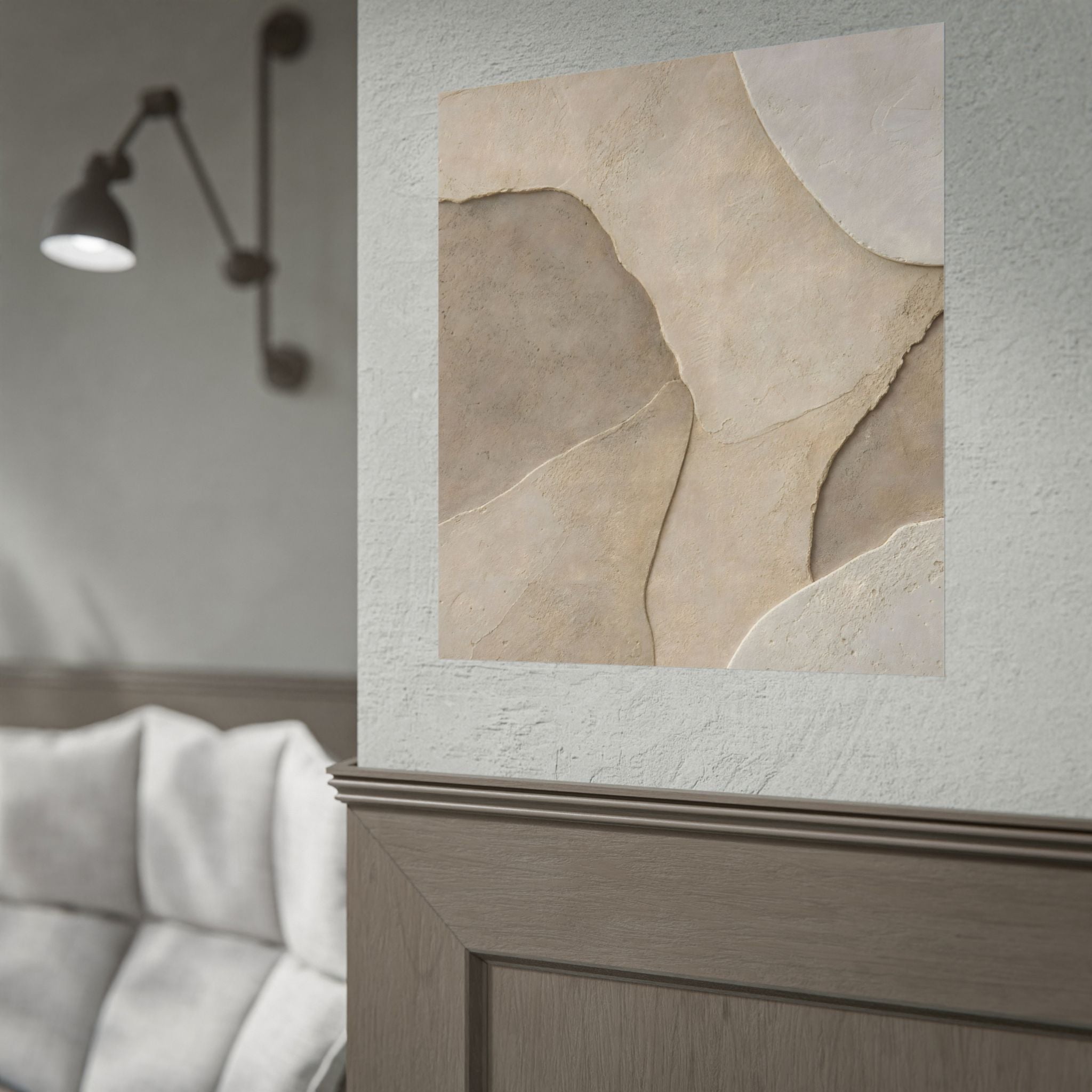 Abstract Neutral Texture Rolled Poster — Earth Tone Minimal Wall Art