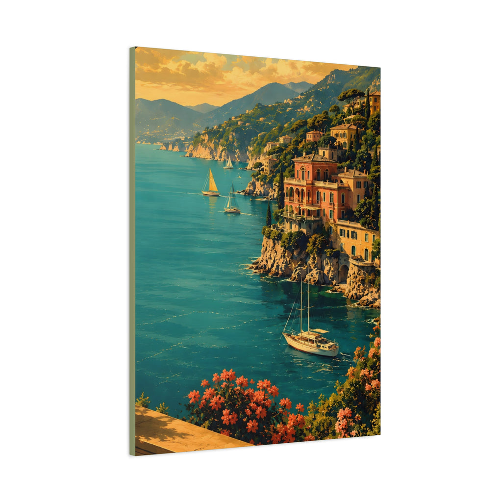 Mediterranean Coastal Canvas Print — Stretched Matte Wall Art
