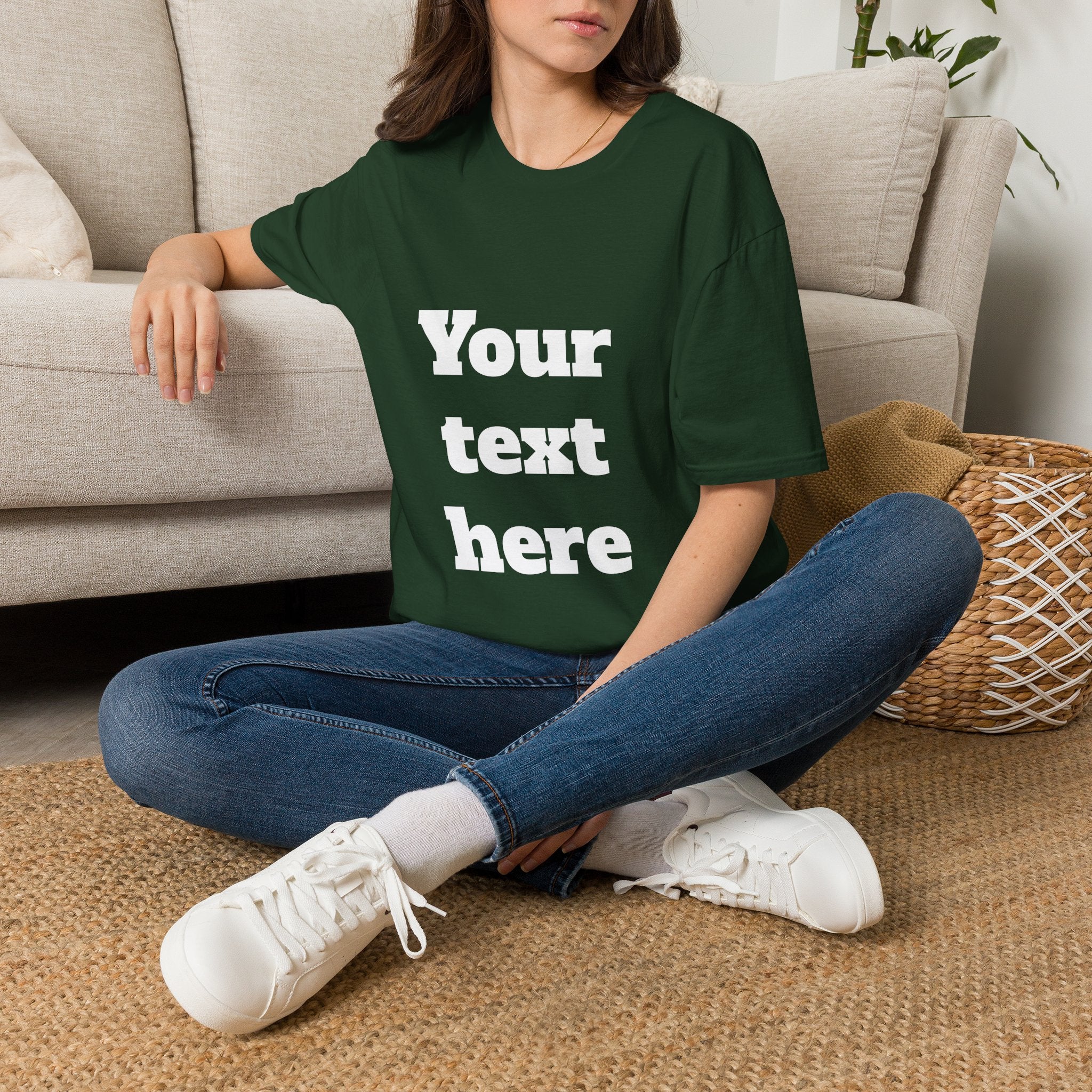 Custom Text T-Shirt — Personalized "Your Text Here" Graphic Tee