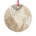 Botanical Ceramic Ornament — Neutral Boho Holiday Decoration