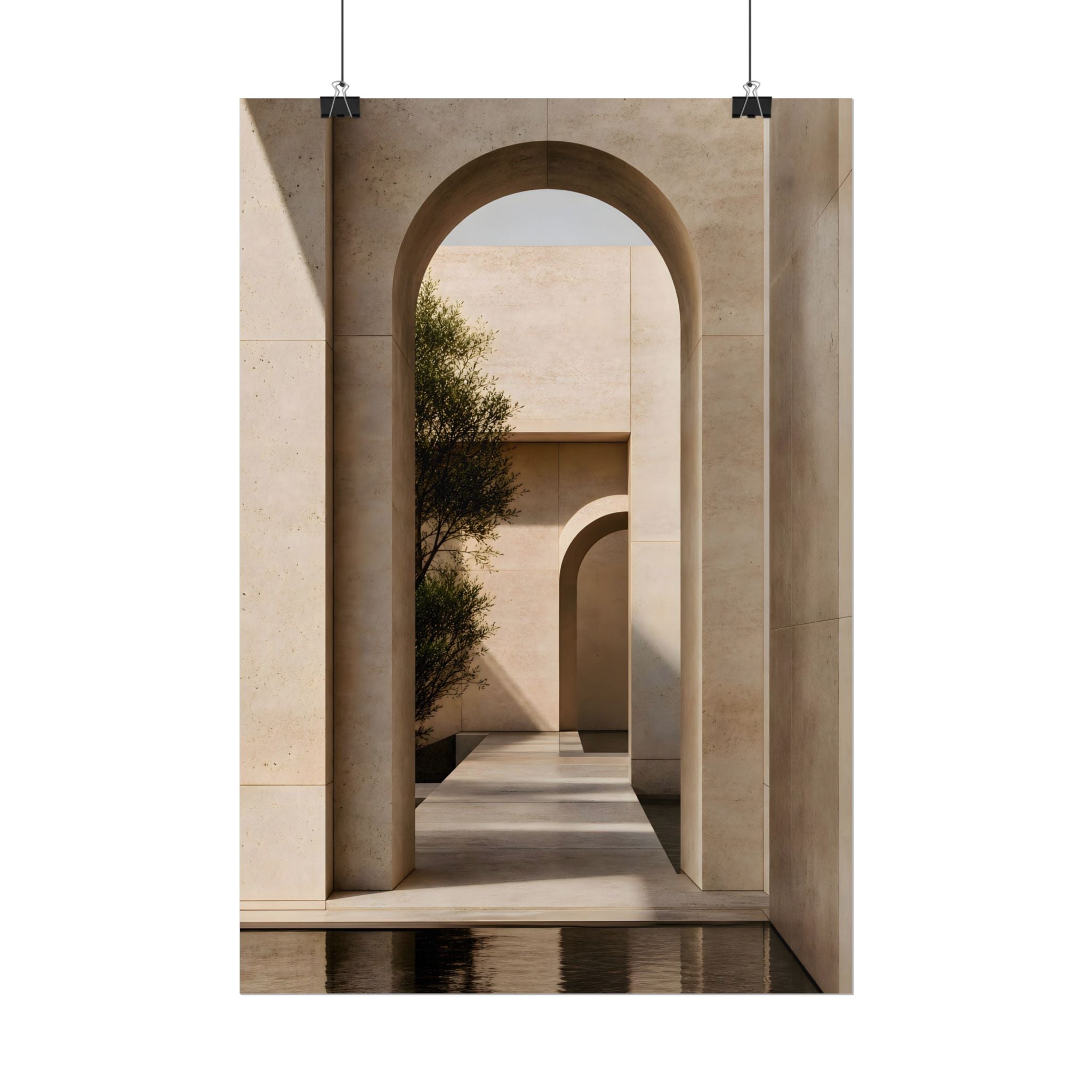 Minimalist Architectural Poster — Neutral Archway Wall Art (Rolled Poster)