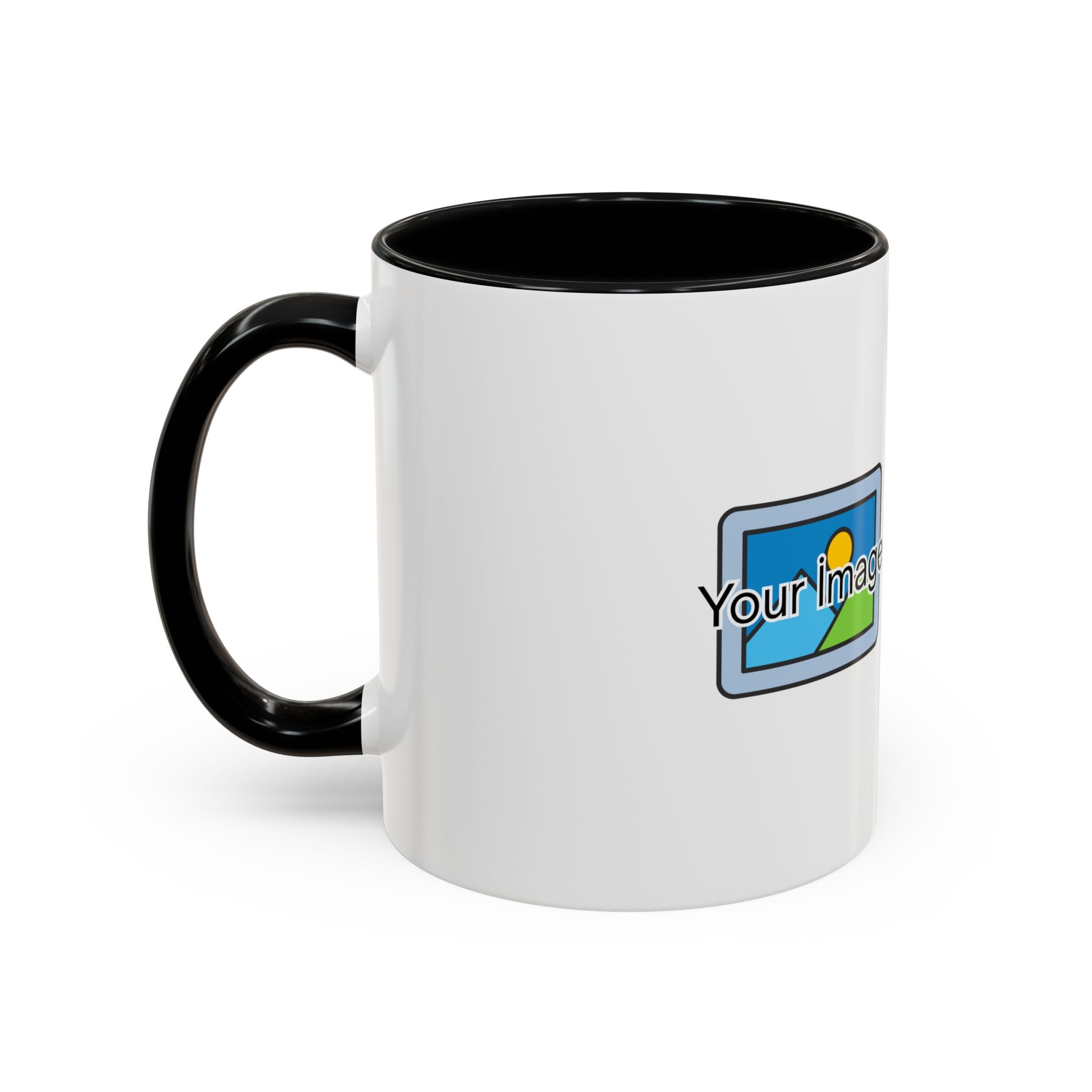 Personalized Accent Coffee Mug - Custom Text & Image, 11oz/15oz