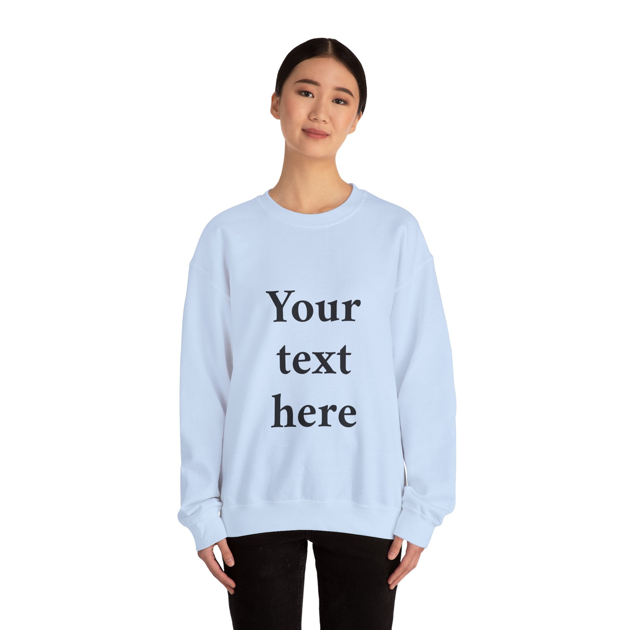 Custom Text Crewneck Sweatshirt — Personalized Minimalist Sweatshirt