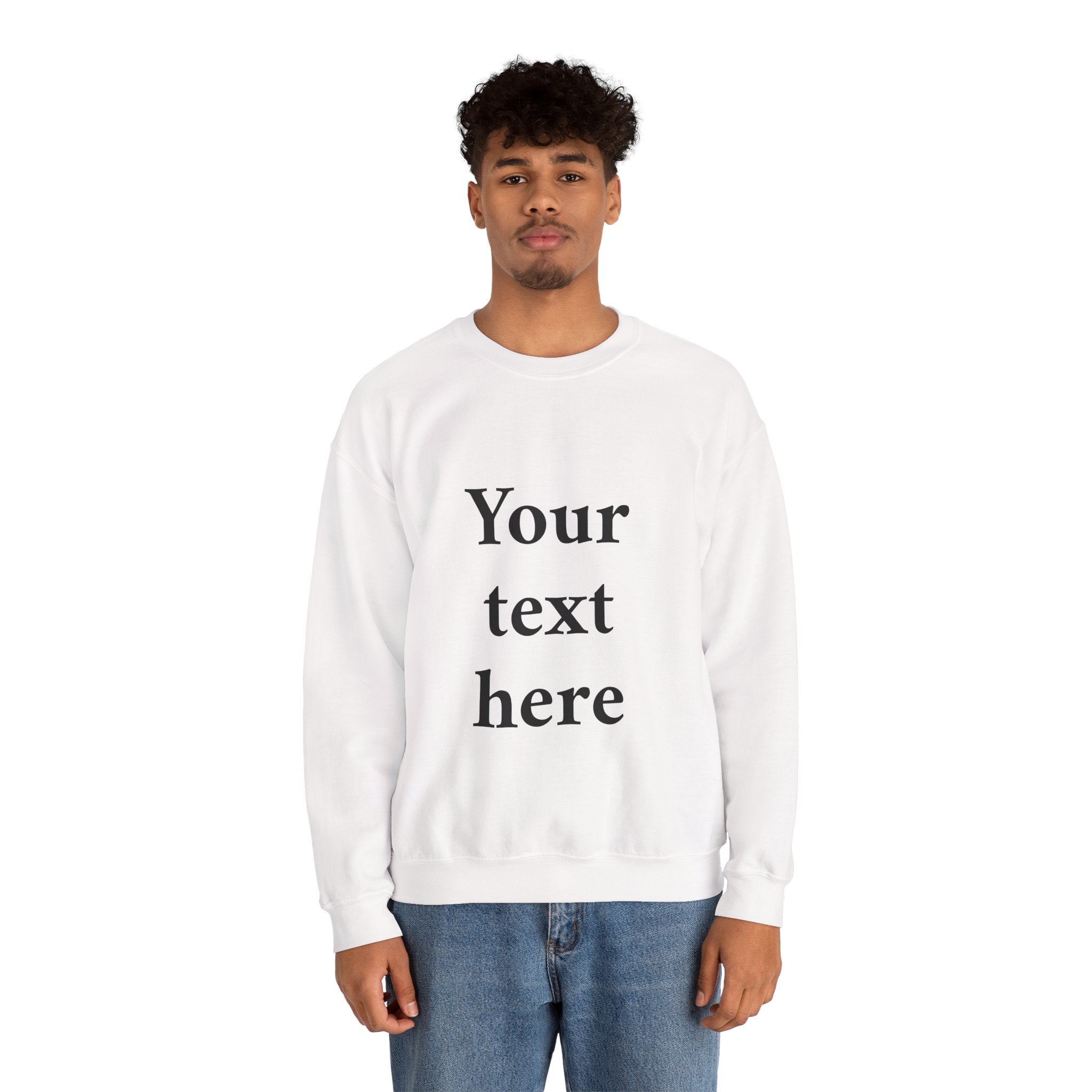Custom Text Crewneck Sweatshirt — Personalized Minimalist Sweatshirt