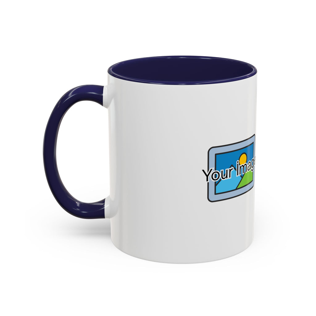 Personalized Accent Coffee Mug - Custom Text & Image, 11oz/15oz