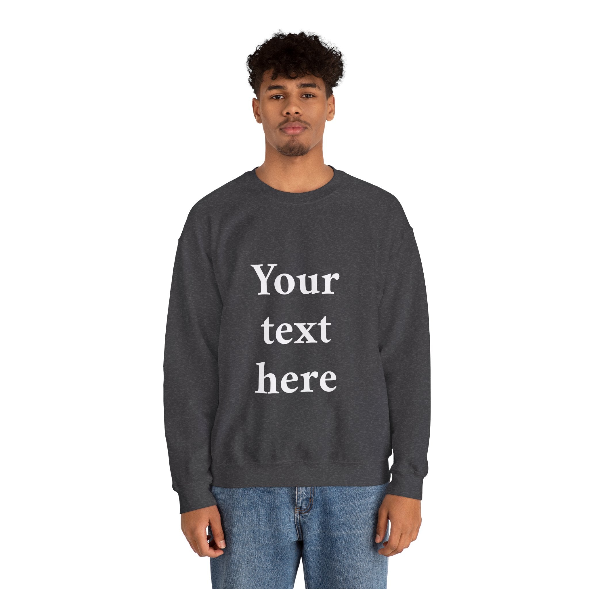 Custom Text Crewneck Sweatshirt — Personalized Minimalist Sweatshirt