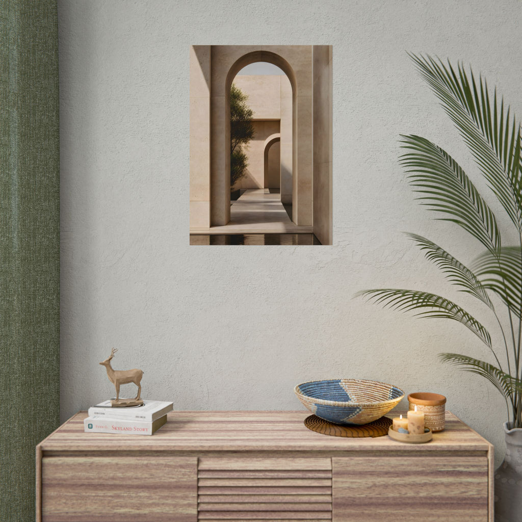 Minimalist Architectural Poster — Neutral Archway Wall Art (Rolled Poster)