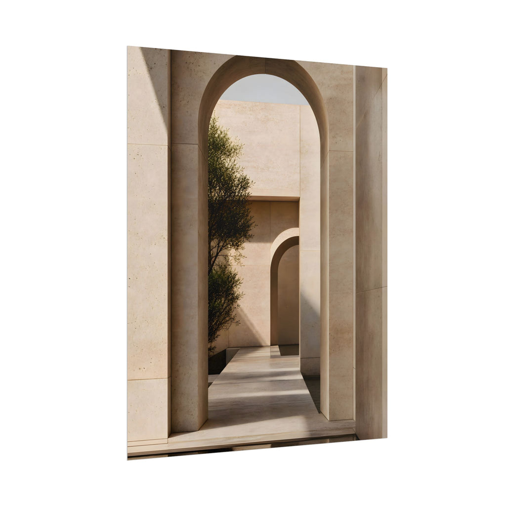 Minimalist Architectural Poster — Neutral Archway Wall Art (Rolled Poster)