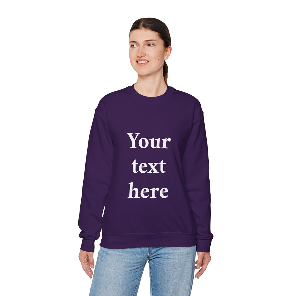 Custom Text Crewneck Sweatshirt — Personalized Minimalist Sweatshirt