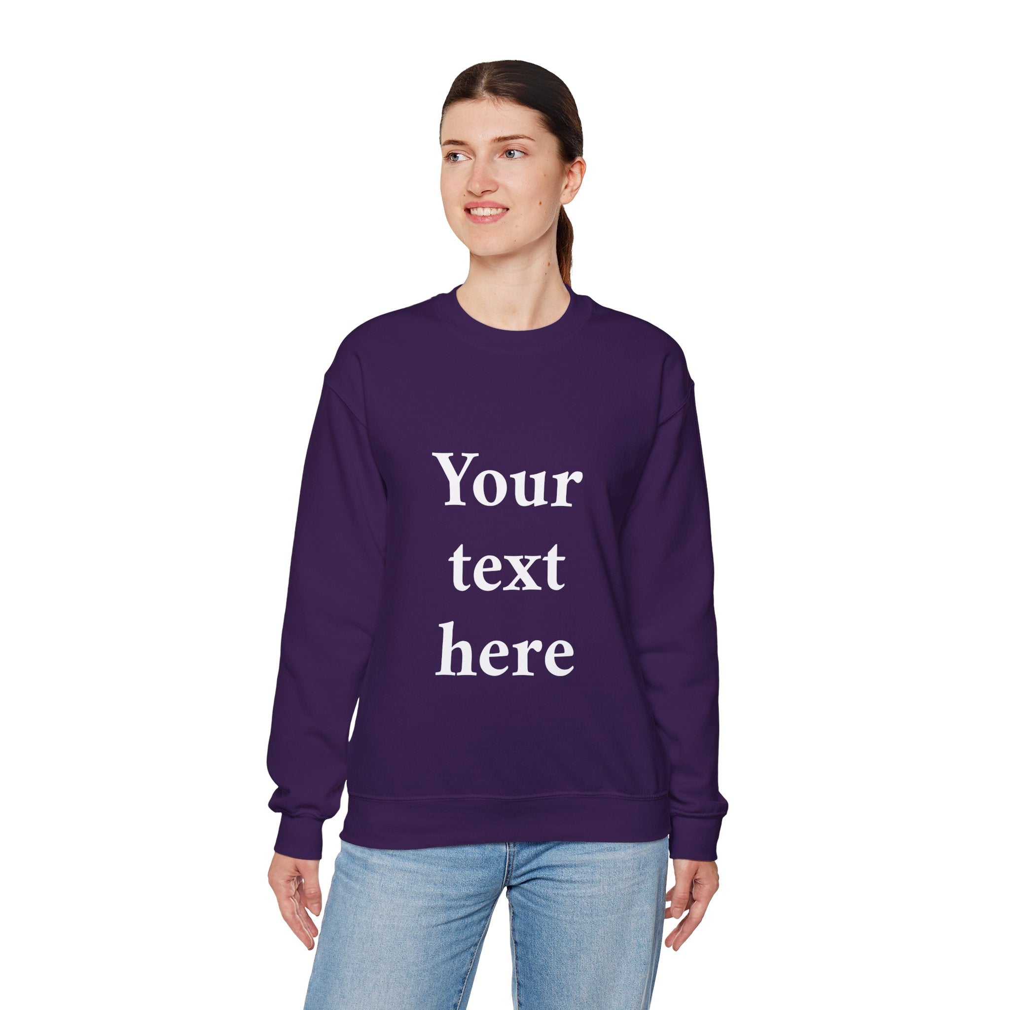 Custom Text Crewneck Sweatshirt — Personalized Minimalist Sweatshirt