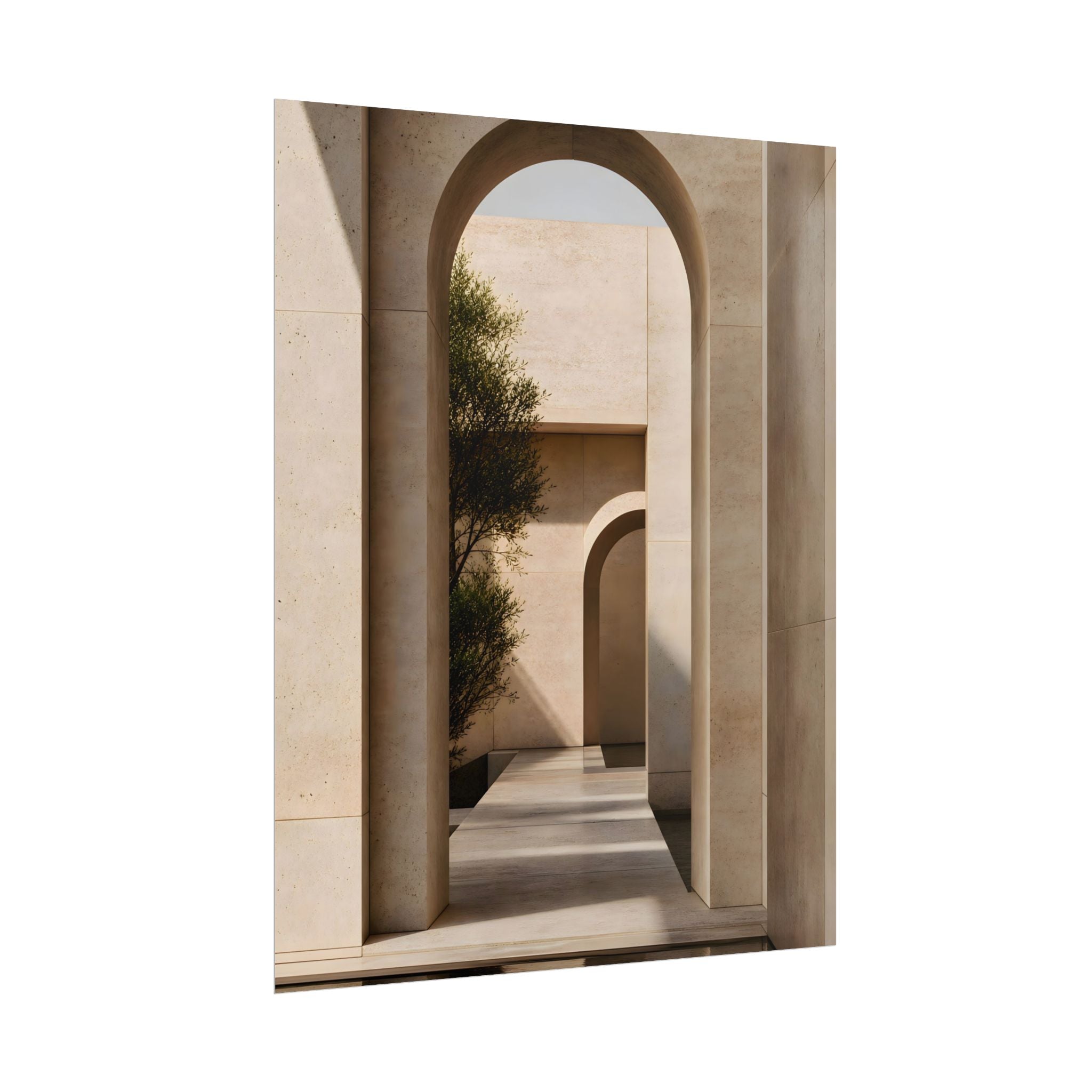 Minimalist Architectural Poster — Neutral Archway Wall Art (Rolled Poster)