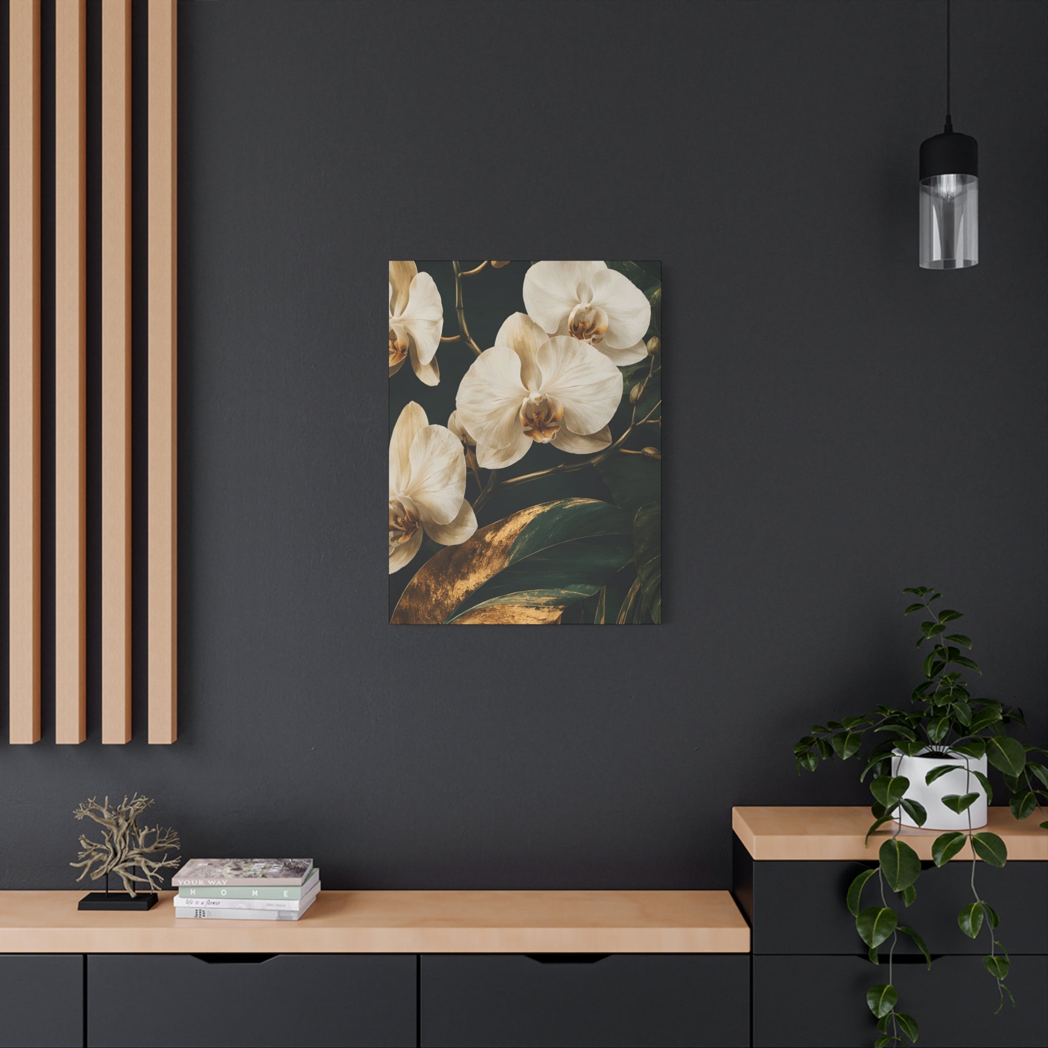 Orchid Botanical Matte Canvas Print — Stretched 1.25"
